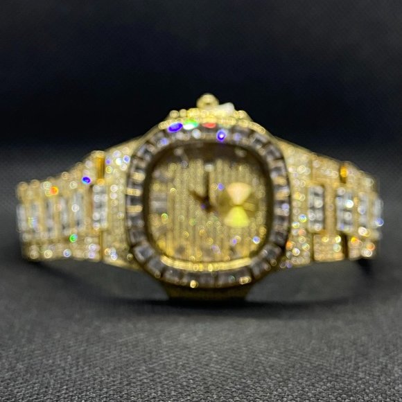 Limited Edition Men's Full Diamond Plated Iced Out Rhinestones Watch - Picture 9 of 9